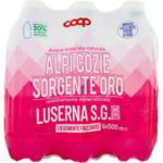 Acqua lievemente frizzante alpi cozie sorgente oro
COOP
6 X 500 ML